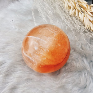 Peach Selenite Sphere - The Bead N Crystal & Enclave Gems