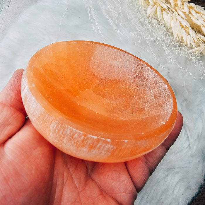 Peach Selenite Cleansing Bowl *PREMIUM*