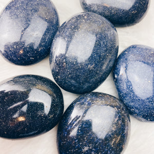 Dumortierite XL Palm Stone - The Bead N Crystal & Enclave Gems