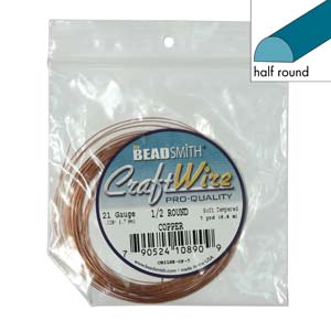 Craft Wire - Copper Half Round 18g & 21g - The Bead N Crystal & Enclave Gems