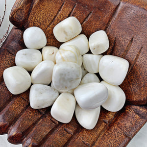 White Calcite Tumbled Stones (Set of 3) - The Bead N Crystal & Enclave Gems