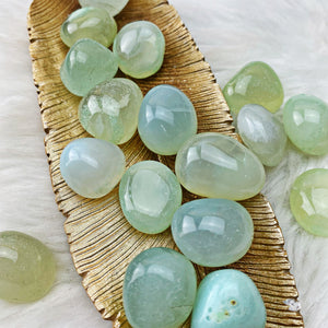Aqua Chalcedony Tumbled Stones (Set of 2) (49) - The Bead N Crystal & Enclave Gems