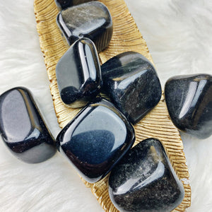 Obsidian Tumbled Stones (54) - The Bead N Crystal & Enclave Gems