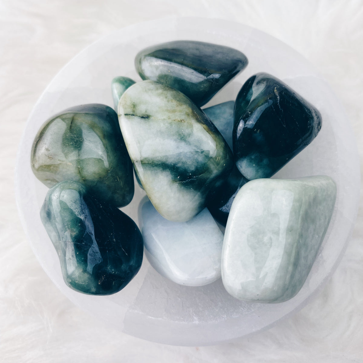 Tumbled Black Jade, Tumbled Small Crystals