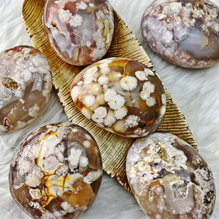 Flower Agate Palm Stone - Stunning Inclusions