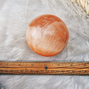 Peach Selenite Sphere - The Bead N Crystal & Enclave Gems
