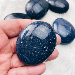 Dumortierite XL Palm Stone - The Bead N Crystal & Enclave Gems