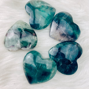 Fluorite Hearts 1.5" - The Bead N Crystal & Enclave Gems