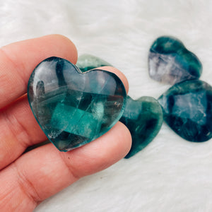 Fluorite Hearts 1.5" - The Bead N Crystal & Enclave Gems