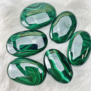 Malachite Palm Stones - The Bead N Crystal & Enclave Gems
