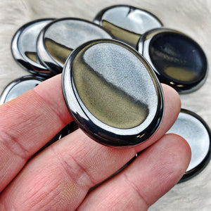 Hematite Worry Stone Palm Stone - The Bead N Crystal & Enclave Gems
