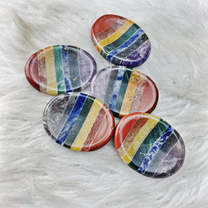 Chakra Worry Stone Palm Stone - The Bead N Crystal & Enclave Gems