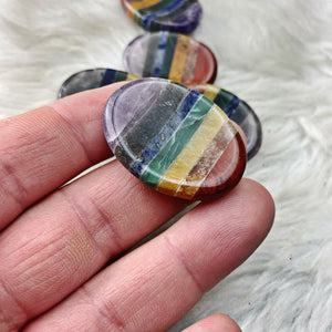 Chakra Worry Stone Palm Stone - The Bead N Crystal & Enclave Gems