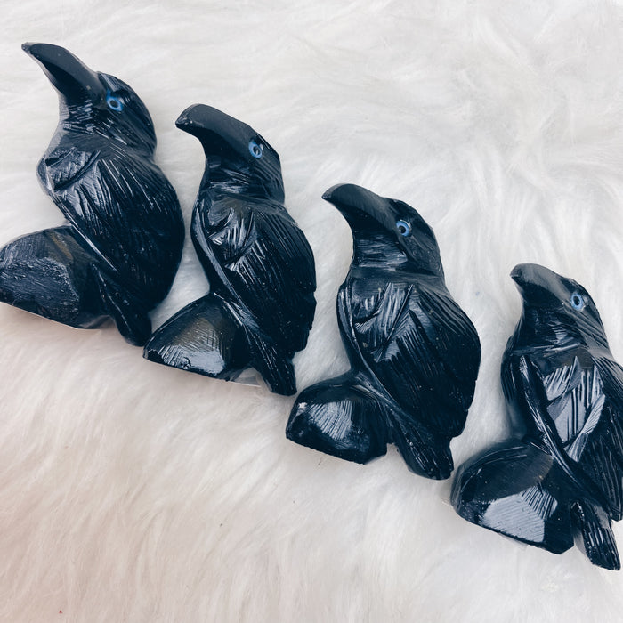 Onyx Carved Raven Sm