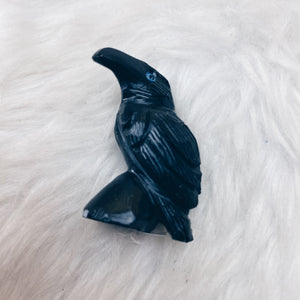 Onyx Carved Raven Sm - The Bead N Crystal & Enclave Gems