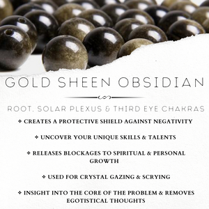Gold Sheen Obsidian 8 mm - The Bead N Crystal & Enclave Gems