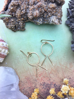 Sans-Stone - Hieroglyph Earrings - 14k Gold Fill - The Bead N Crystal & Enclave Gems