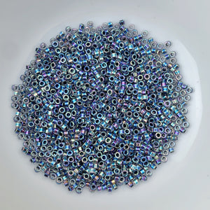 11/0 Delica - Noir Lined Crystal AB DB0086 - The Bead N Crystal & Enclave Gems