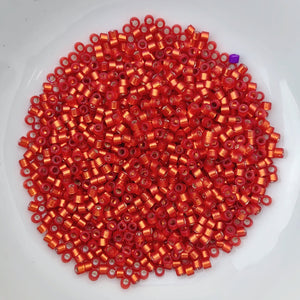 11/0 Delica - Dyed SF S/L Red Orange DB0683 - The Bead N Crystal & Enclave Gems