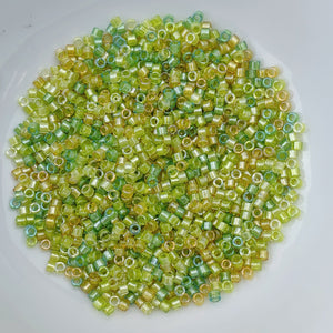 11/0 Delica - Spkl Lined Lemon Lime Mix (yellow green chartreuse) DB0983 - The Bead N Crystal & Enclave Gems