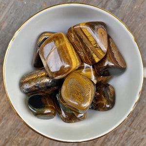Tiger's Eye Tumbled Stones (Set of 3) - The Bead N Crystal & Enclave Gems