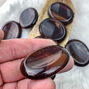 Red Tiger's Eye Worry Stone Palm Stone (801) - The Bead N Crystal & Enclave Gems