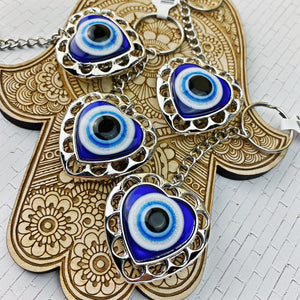 Evil Eye Heart Keychain - The Bead N Crystal & Enclave Gems