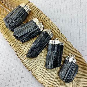 Black Tourmaline Pendant - The Bead N Crystal & Enclave Gems