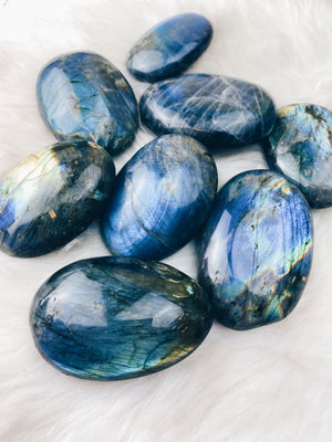 Labradorite Lg Palm Stone - The Bead N Crystal & Enclave Gems