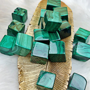 Malachite Cubes (10) - The Bead N Crystal & Enclave Gems