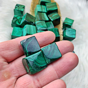 Malachite Cubes (10) - The Bead N Crystal & Enclave Gems