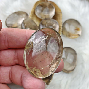 Smoky Quartz Palm Stones (13) - The Bead N Crystal & Enclave Gems