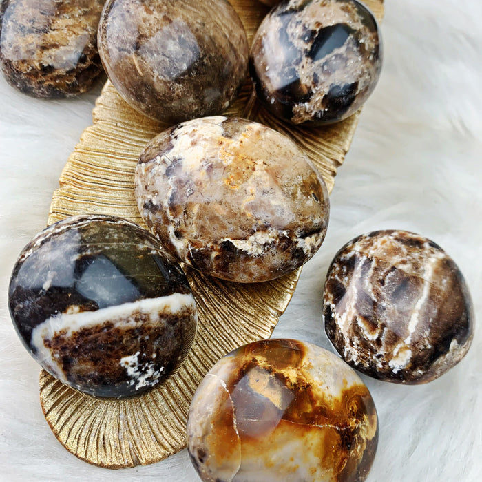 Brown Opal Palm Stones (14)