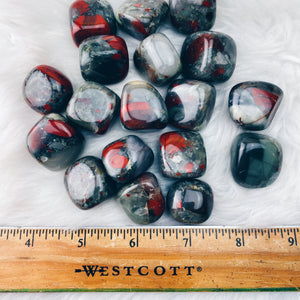 Bloodstone Tumbled Stones - The Bead N Crystal & Enclave Gems