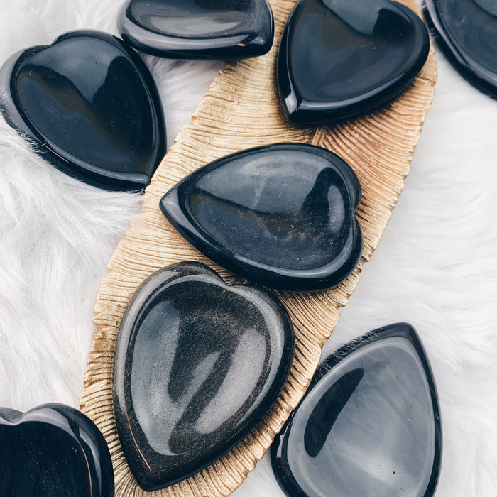Obsidian Worry Stone Heart (935)