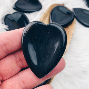 Obsidian Worry Stone Heart (935) - The Bead Shoppe & Enclave Gems