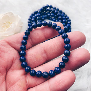 Lapis Lazuli Stretch Bracelet 8 mm - The Bead Shoppe & Enclave Gems