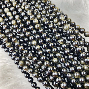 Gold Sheen Obsidian 6 mm - The Bead N Crystal & Enclave Gems
