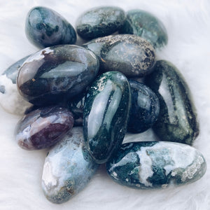 Moss Agate Tumbled Stone (951) - The Bead Shoppe & Enclave Gems