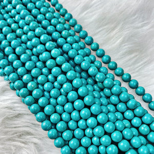 Turquoise (Rec. Tibetan) 6 mm - The Bead N Crystal & Enclave Gems