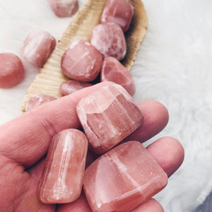 Pink Calcite Tumbled Stone (990) - The Bead Shoppe & Enclave Gems