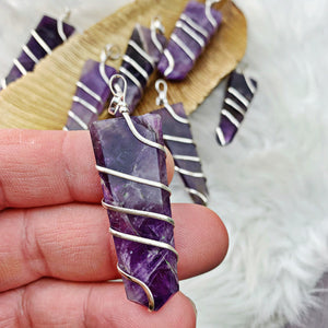 Amethyst Wire-Wrapped Pendant (995) - The Bead Shoppe & Enclave Gems