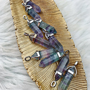Fluorite (Green/Purple) Pendant (998) - The Bead N Crystal & Enclave Gems