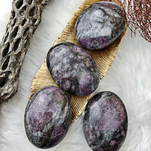 Garnet in Astrophyllite Palm Stone (788) - The Bead N Crystal & Enclave Gems