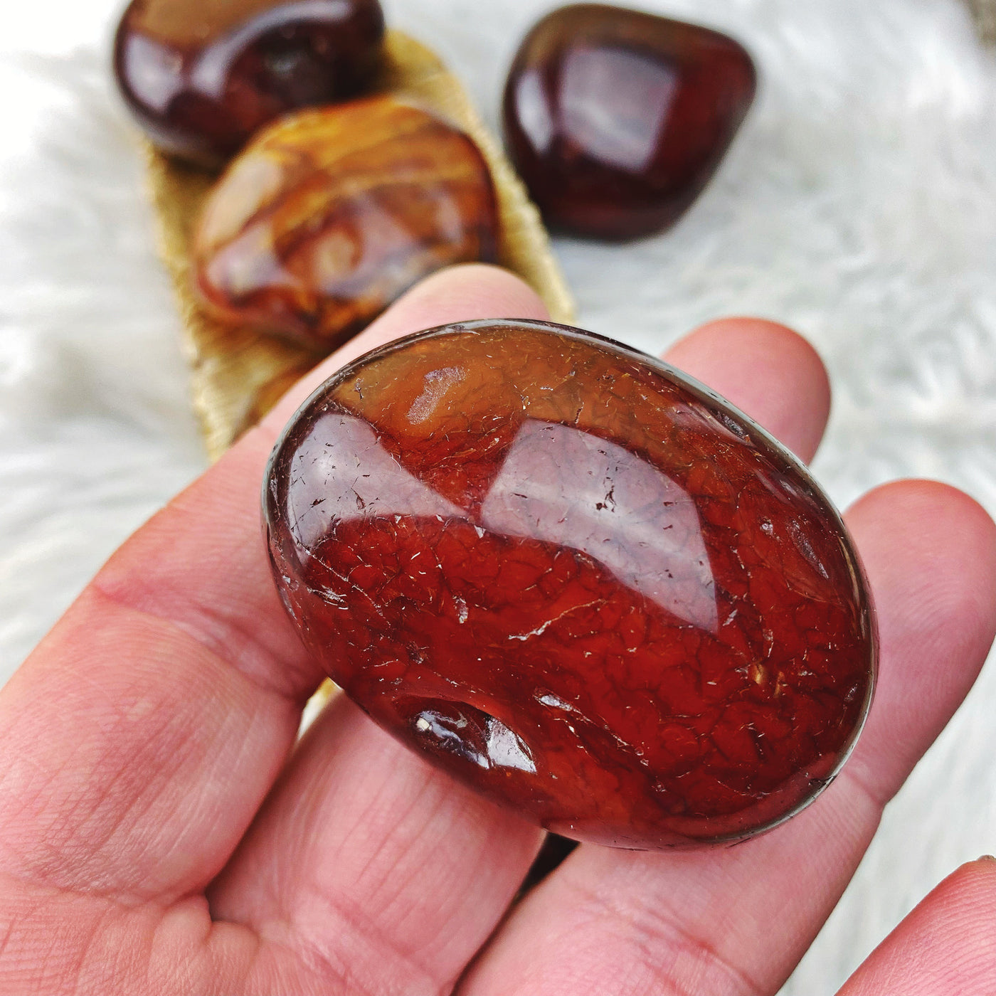 Carnelian Palm Stone (45)  The Bead N Crystal & Enclave Gems