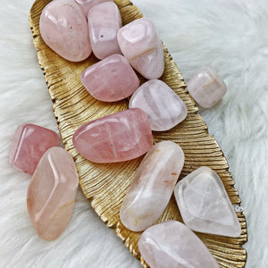 Rose Quartz Tumbled Stones (Set of 2) (50) - The Bead N Crystal & Enclave Gems