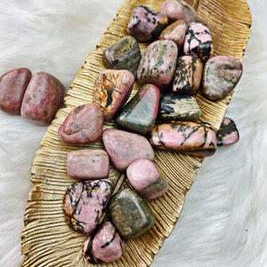 Rhodonite Tumbled Stones (Set of 3) (61) - The Bead N Crystal & Enclave Gems
