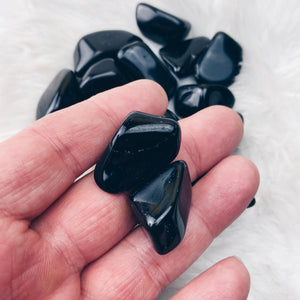 Black Tourmaline Tumbled Stone - The Bead N Crystal & Enclave Gems