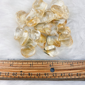 3pc Citrine Tumbled Stone - The Bead N Crystal & Enclave Gems