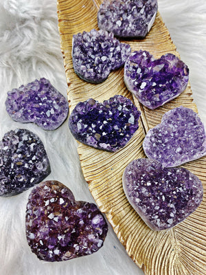 Amethyst Druzy Heart - The Bead N Crystal & Enclave Gems